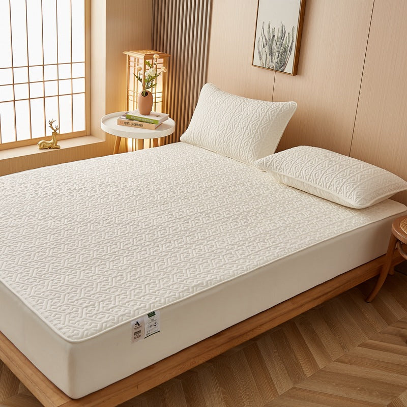 Quilted Fitted Bed Sheet with Antibacterial Fiber - Thick & Durable, 100x200cm