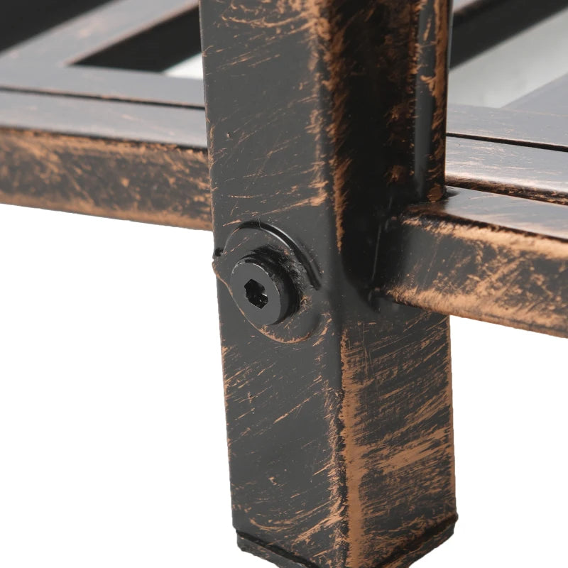 Bronze Metal Arch Zen Garden Bridge with Safety Siderails for Pond & Stream