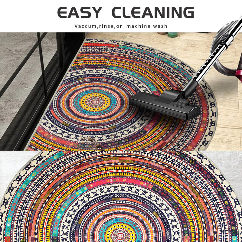Bohemian Vintage Semi Circular Mat - Non-Slip Bathroom & Door Rug