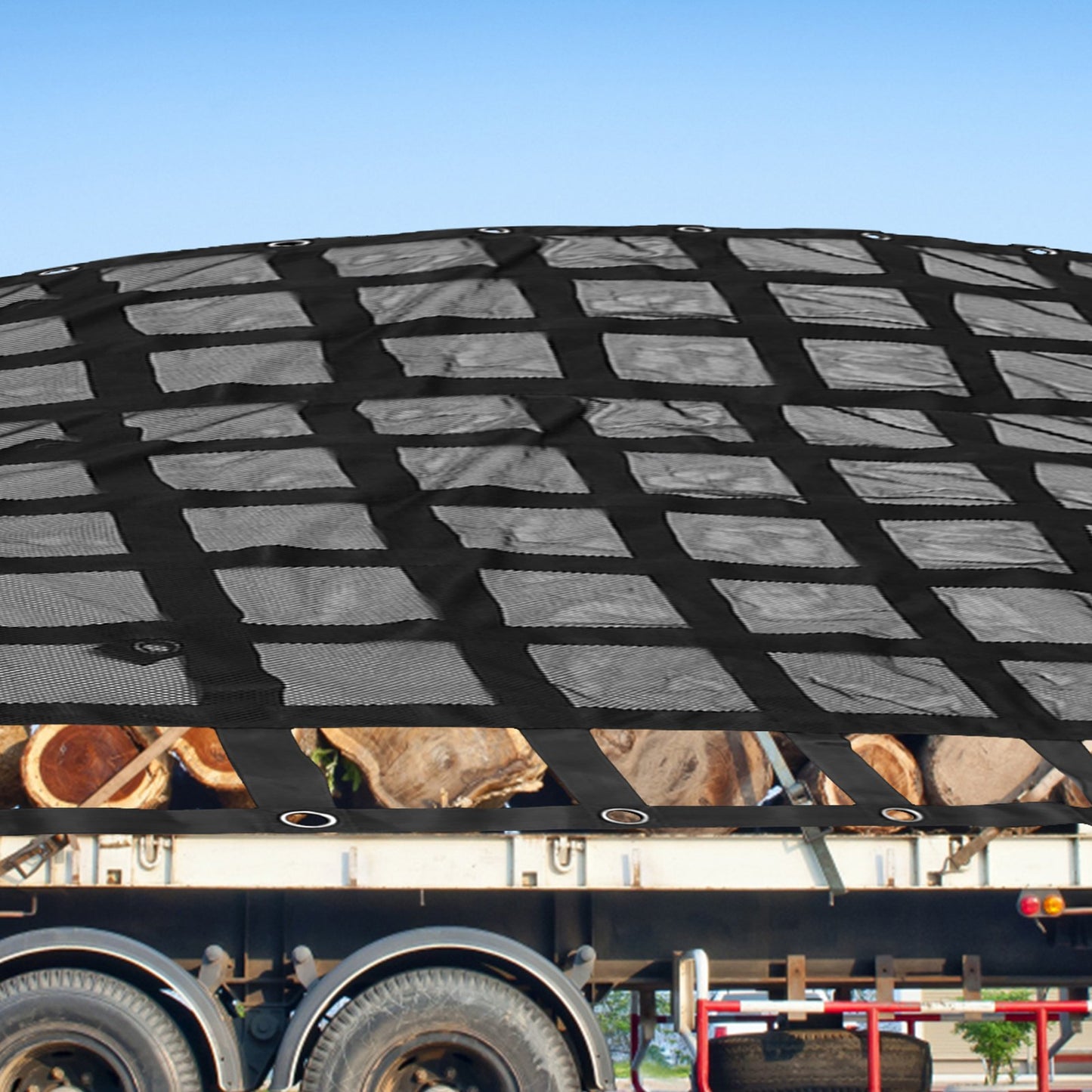 8' x 6.7' Heavy Duty Cargo Net for Pickup Truck Bed with Mesh Black