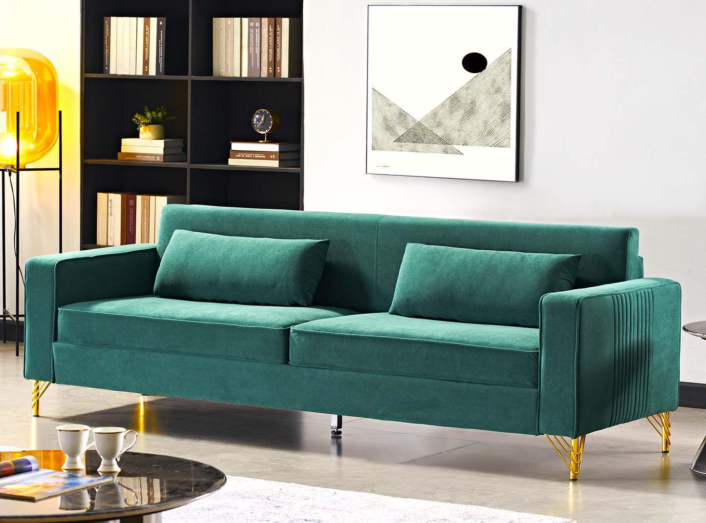 Aesthetic 85.8 Velvet Sofas For Living Room, 3 Seater Couch With