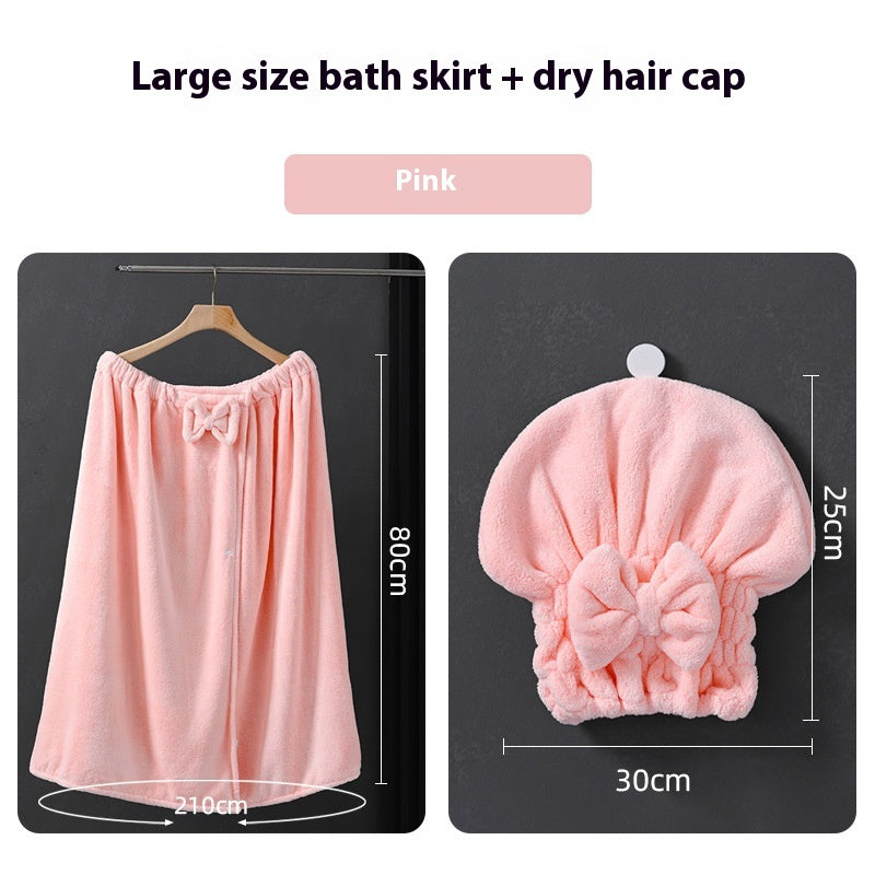 Plus Size Cotton Bathrobe with Hat Set - Absorbent, Comfortable Lounge Wear