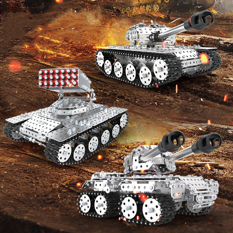 Mechanical Metal Building Blocks Set - Difficult Assembly Tank Series