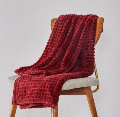 Flannel Plaid Bed Cover Blanket Sofa Throw Winter Nap Blanket European Style