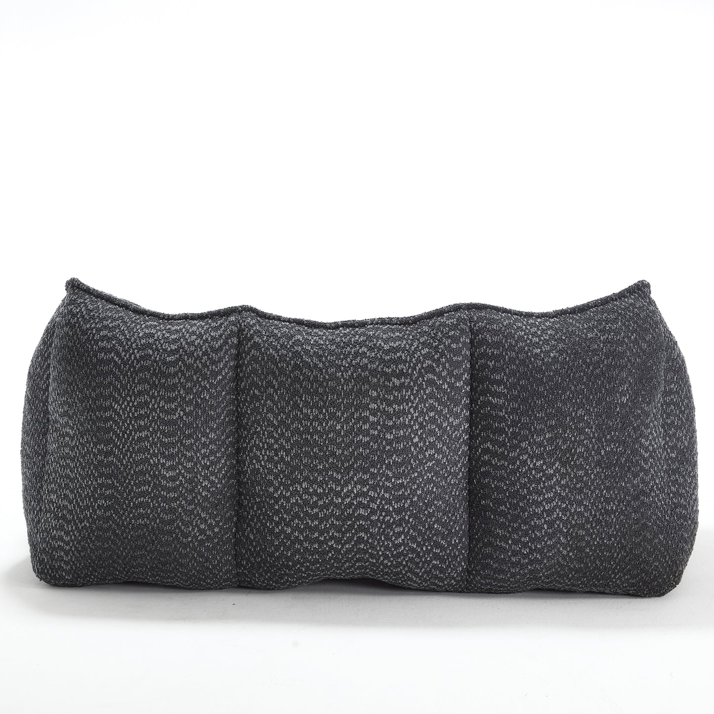 Comfortable Square Beanbag Chair for Two - Black Chenille