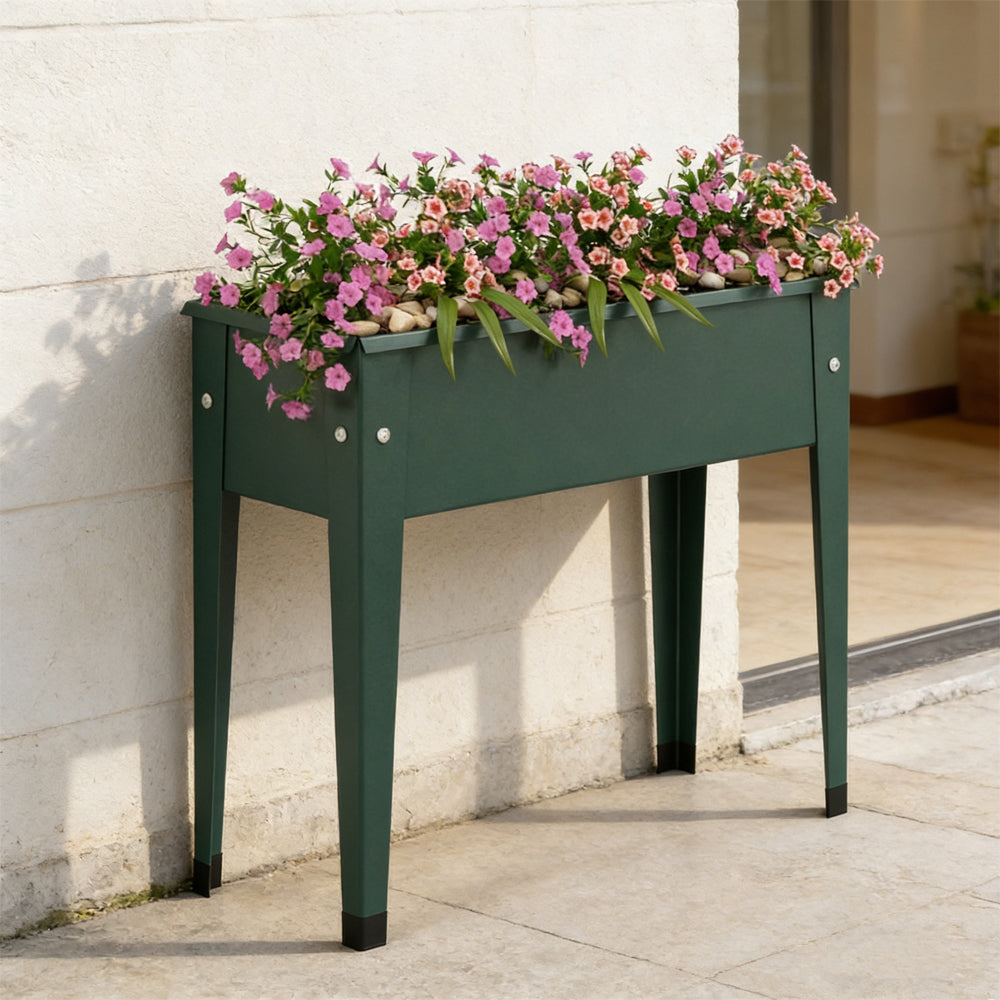 Elevated Metal Raised Garden Bed - Ergonomic 32" Height, Green
