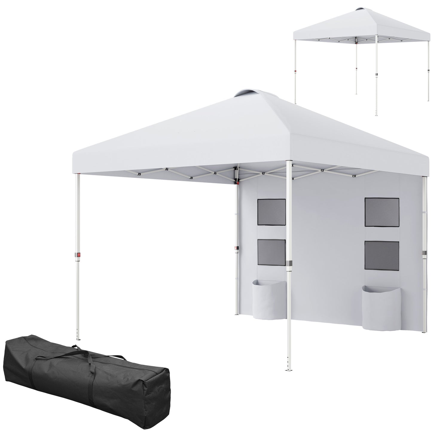 10x10 Pop Up Canopy Tent with Sidewalls - Adjustable Sun Shelter