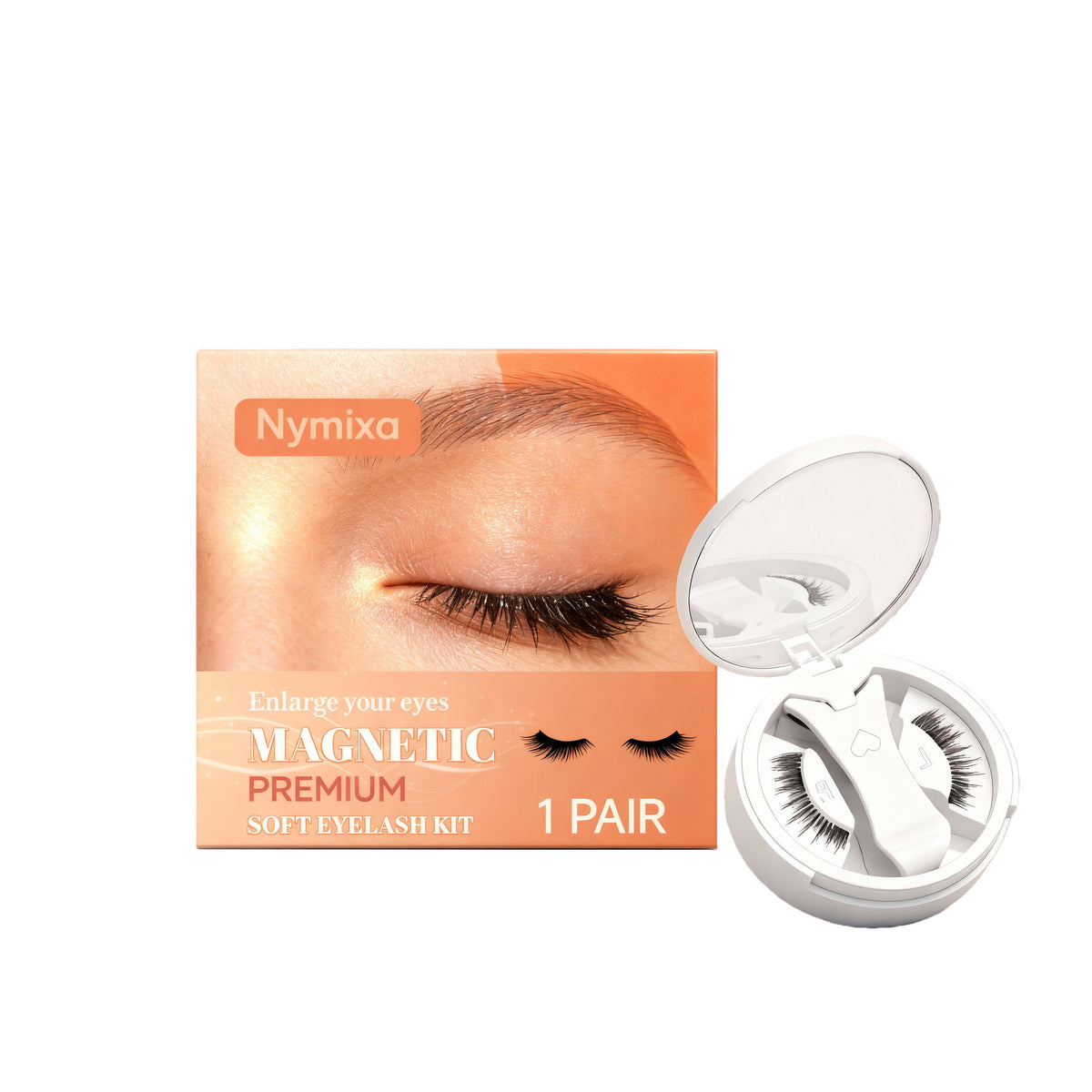 Magnetic False Eyelash Set - 1 Pair, Natural Look, Reusable Makeup