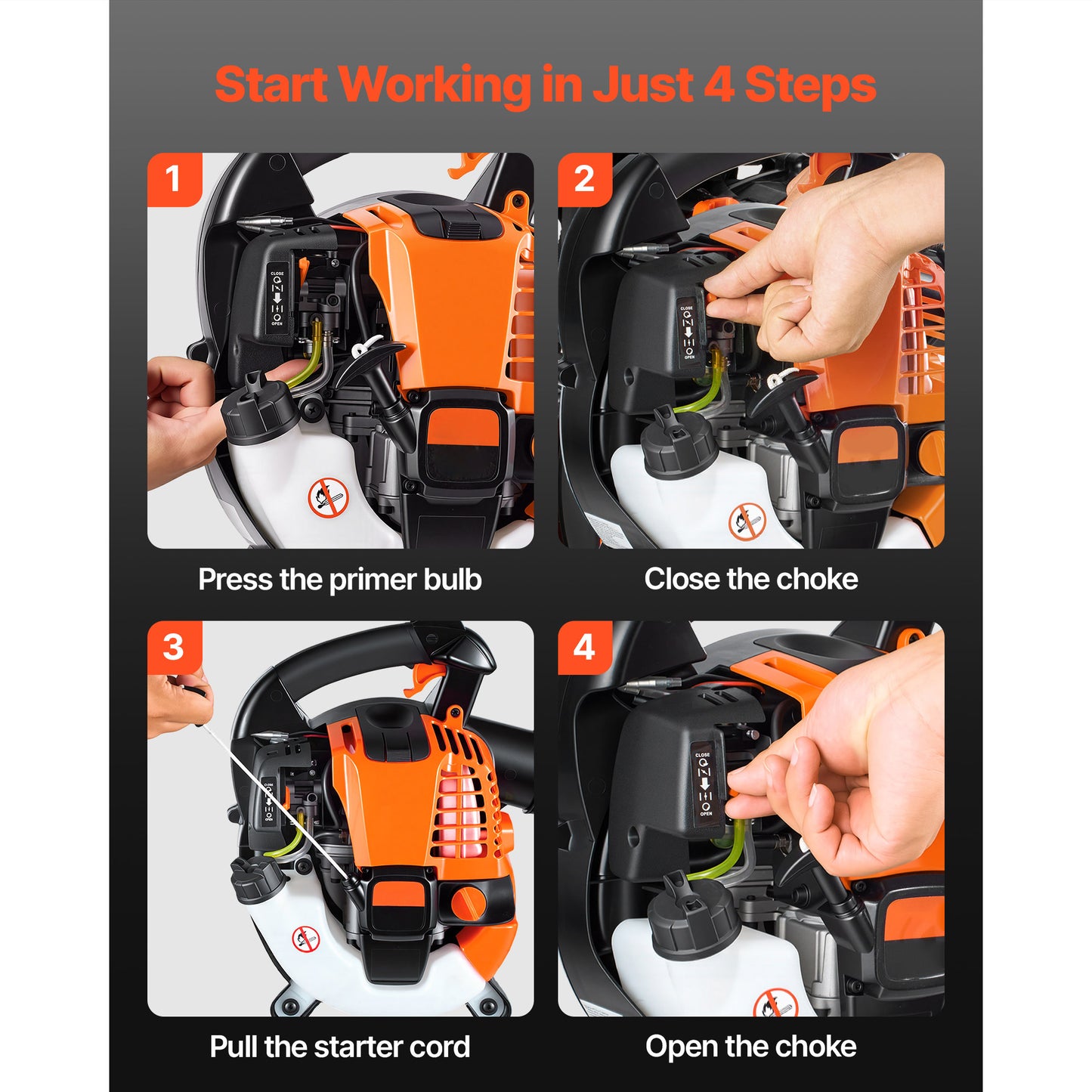 Gas Leaf Blower 25.4CC 4-Stroke Handheld Yard Debris & Snow Removal Tool