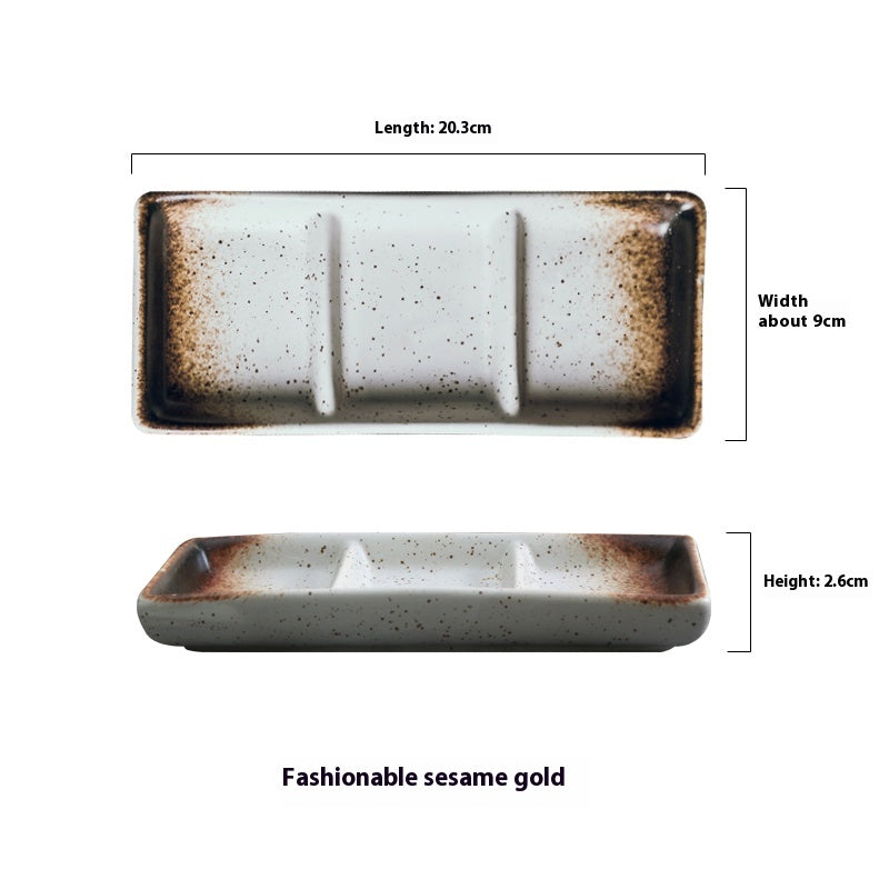Multi-Functional Ceramic Plate - 8-inch Rectangular Dinnerware for Home & Hospitality