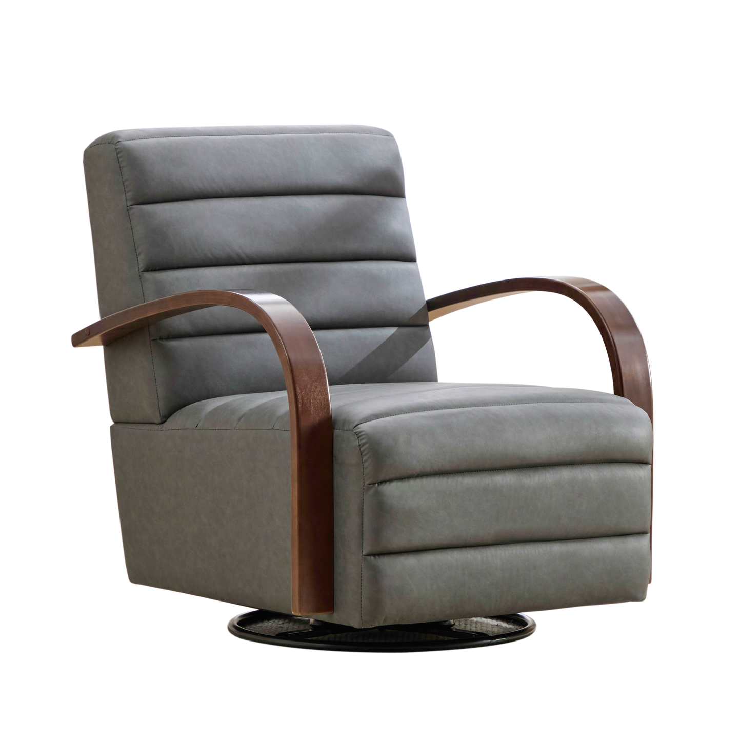 30.7" Modern Upholstered Swivel Accent Chair - Gray