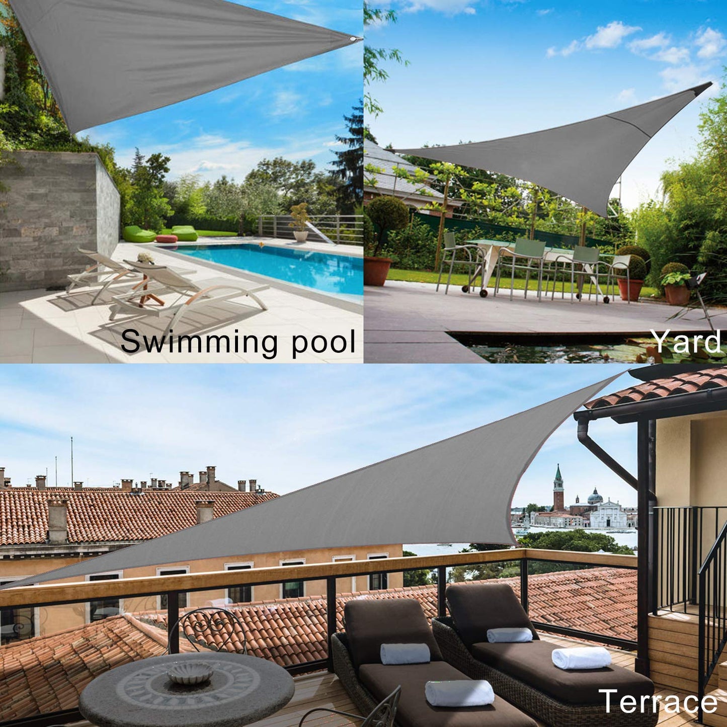 12x12ft Garden Sunshade Sail UV Block Waterproof Shade Cloth with Multiple Colors