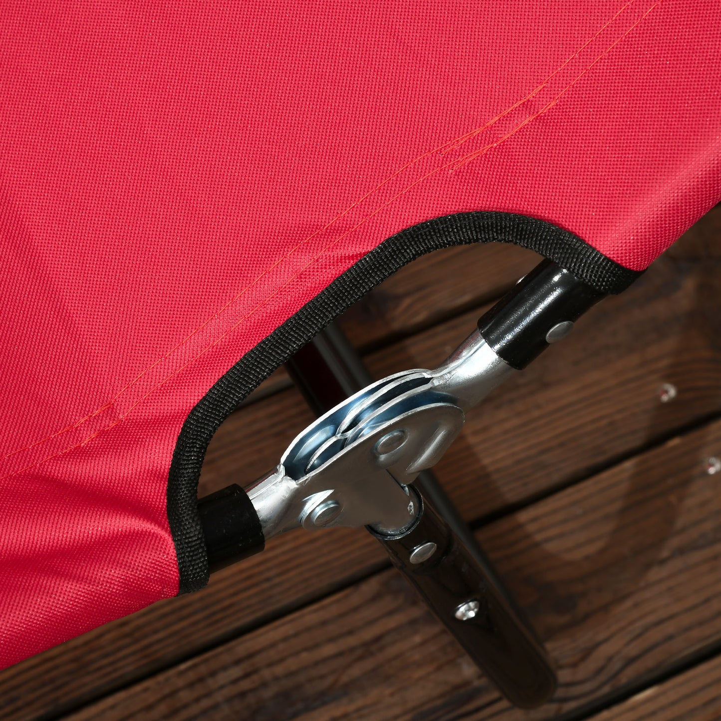 Folding Chaise Lounge Pool Chairs - 2-Piece Set, Red