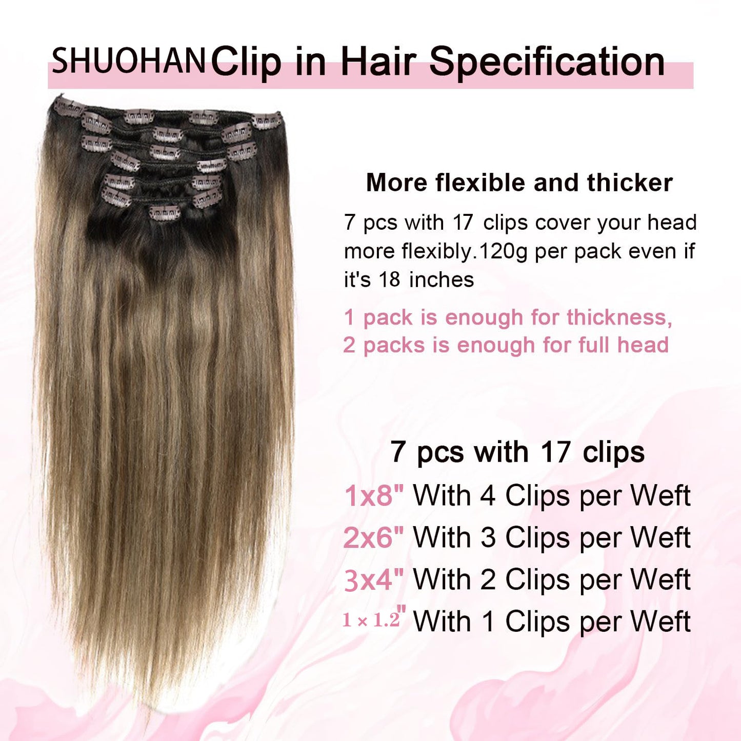Seven-Piece Human Hair Wig Set for Women - Multiple Colors & Lengths