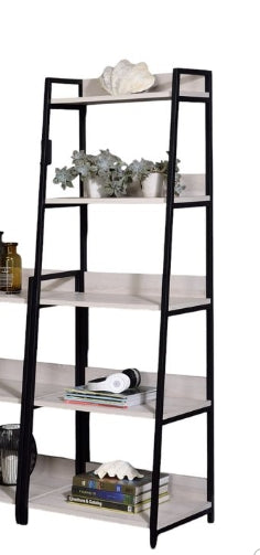 16" Freestanding Natural & Black Bookshelf with Open Compartments