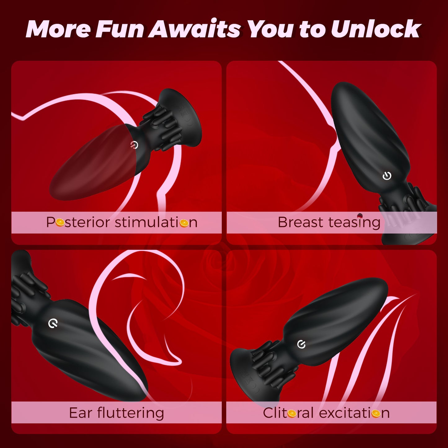 Rotating Vibrating Anal Plug with Lamp Wick Base - Adult Wellness Toy