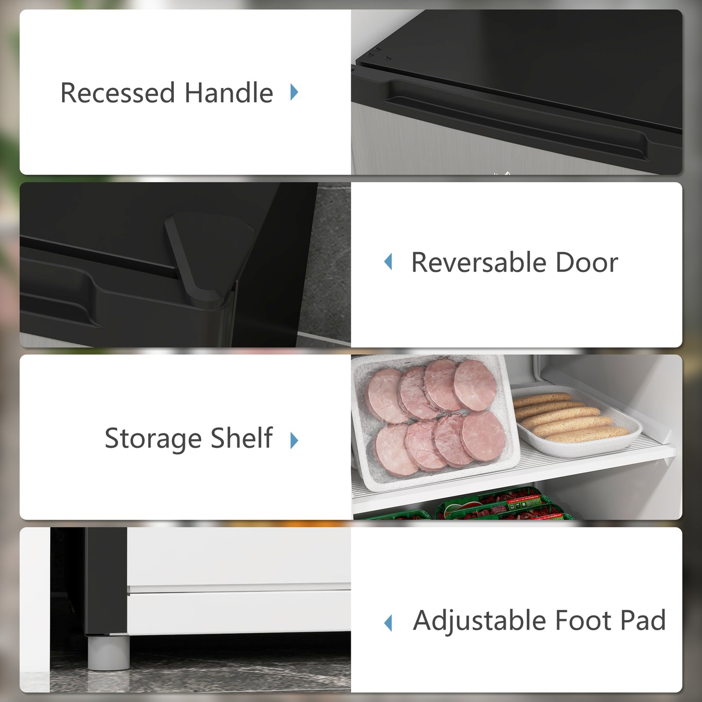 Small Upright Freezer 3 Cu Ft with Reversible Door & Adjustable Thermostat