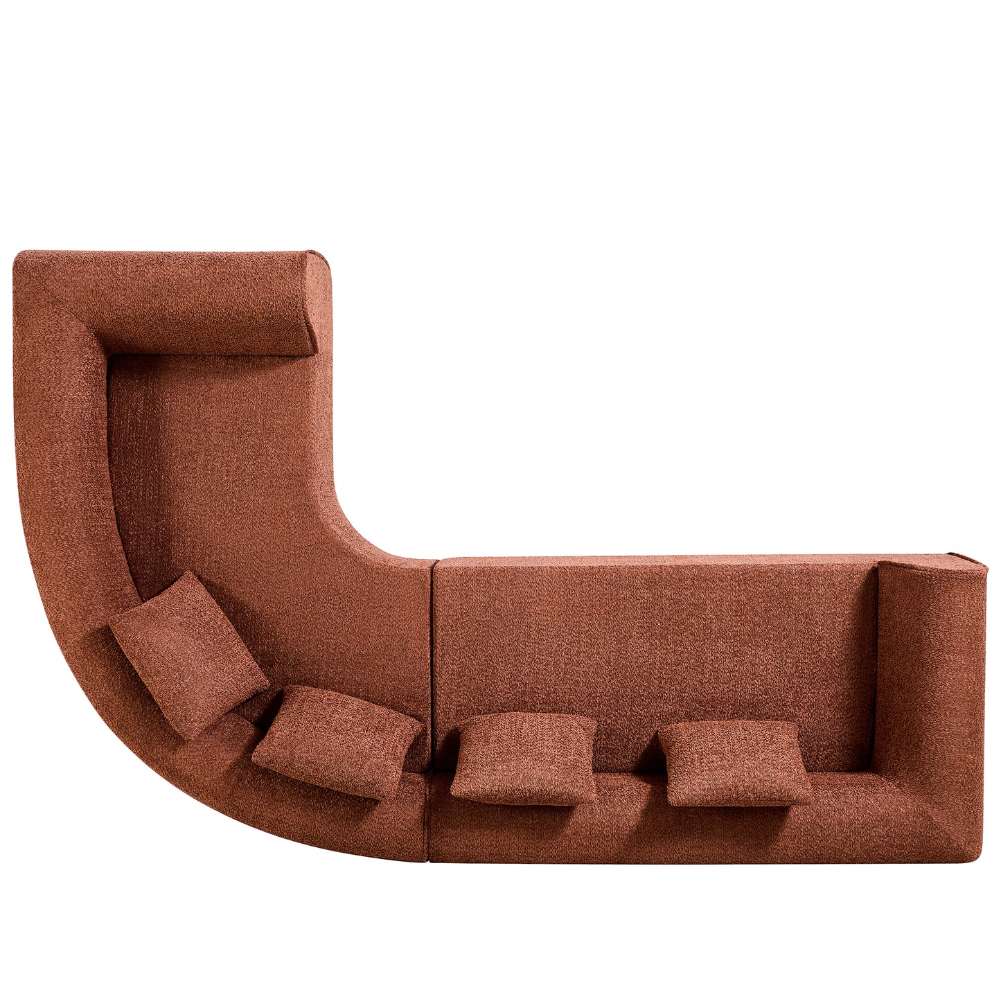 110 Modern Curved L-Shaped Modular Sectional Sofa With High-Density