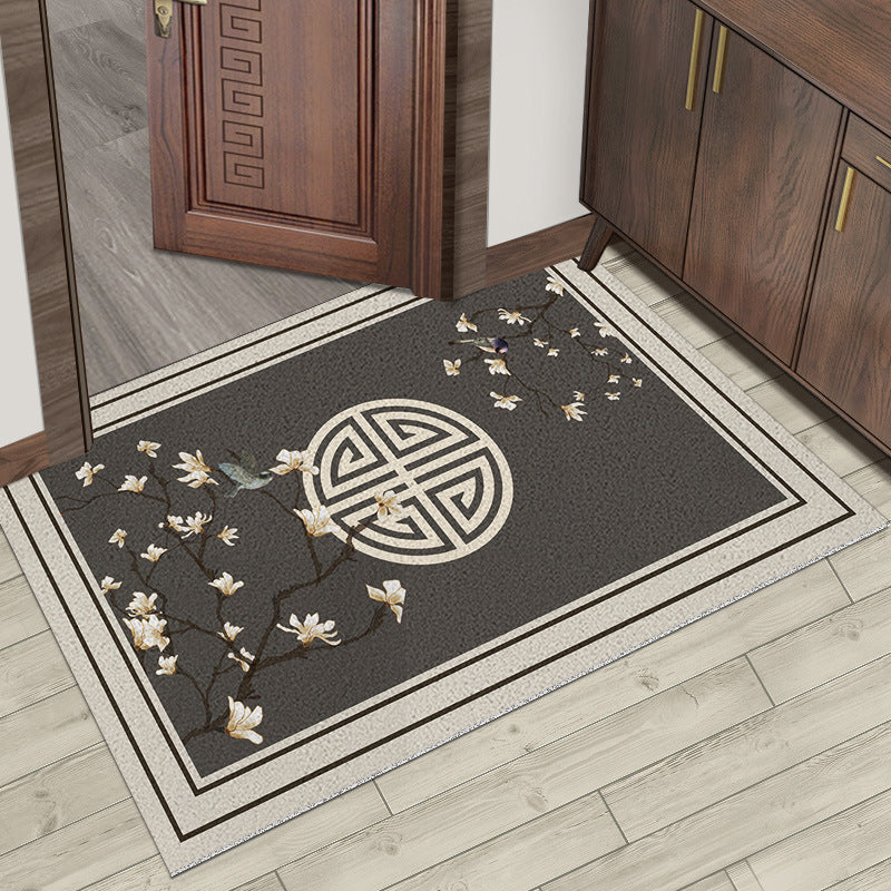Chinese Style Silk Ring Foot Mat Door Entrance Rug Home Decor