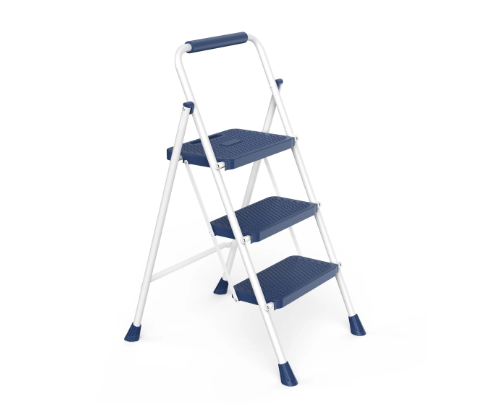 Portable 3-Layer Step Ladder with Safety Buckle - Lightweight & Stable