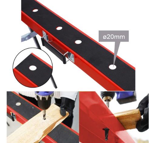 Set of 2 Heavy-Duty Wooden Sawhorse Frames with Foldable Design
