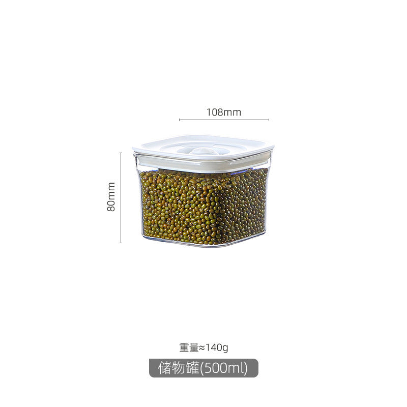Large Capacity Food Storage Cans - Clear Plastic Kitchen Containers with Rechargeable Pump