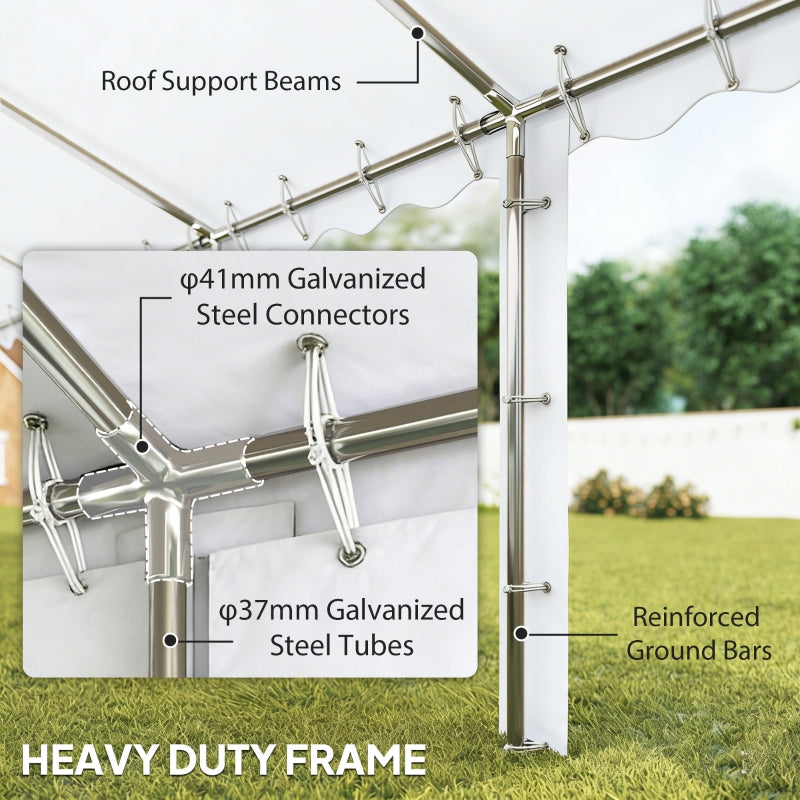 12-Window Outdoor Party Tent with Removable Sidewalls - White