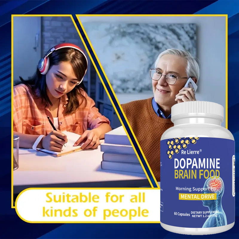Dopamine Brain Support Supplement - 60 Capsules - Mental Focus & Clarity
