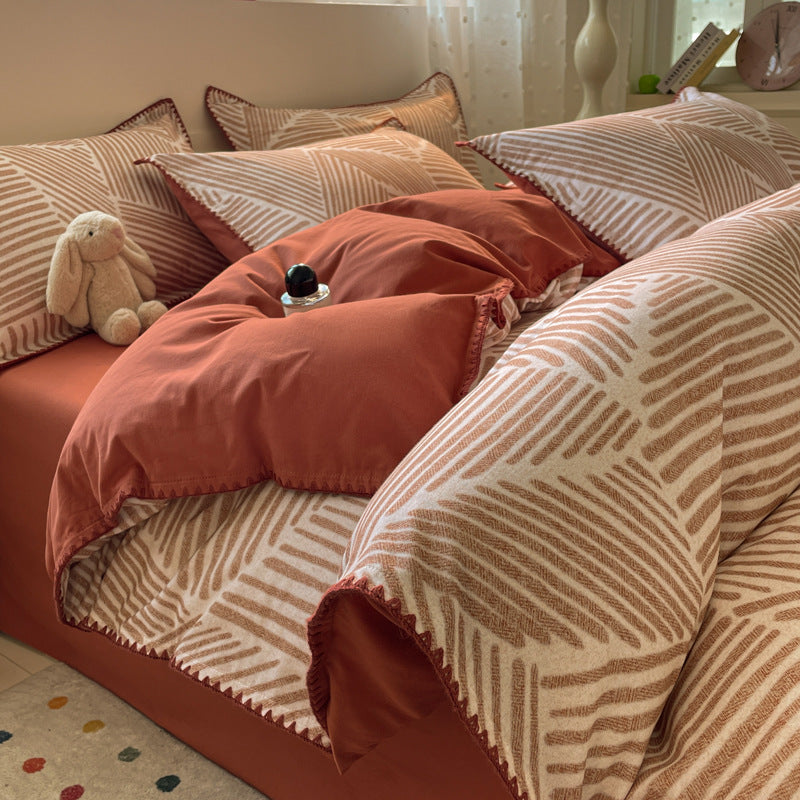 Thickened Cotton Duvet Cover Set for Fall and Winter - Modern & Minimalist