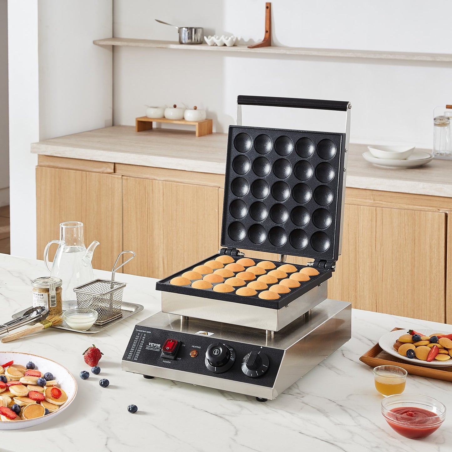 Mini Dutch Pancake Maker 1700W Commercial Dorayaki Baker - 25 Pancakes