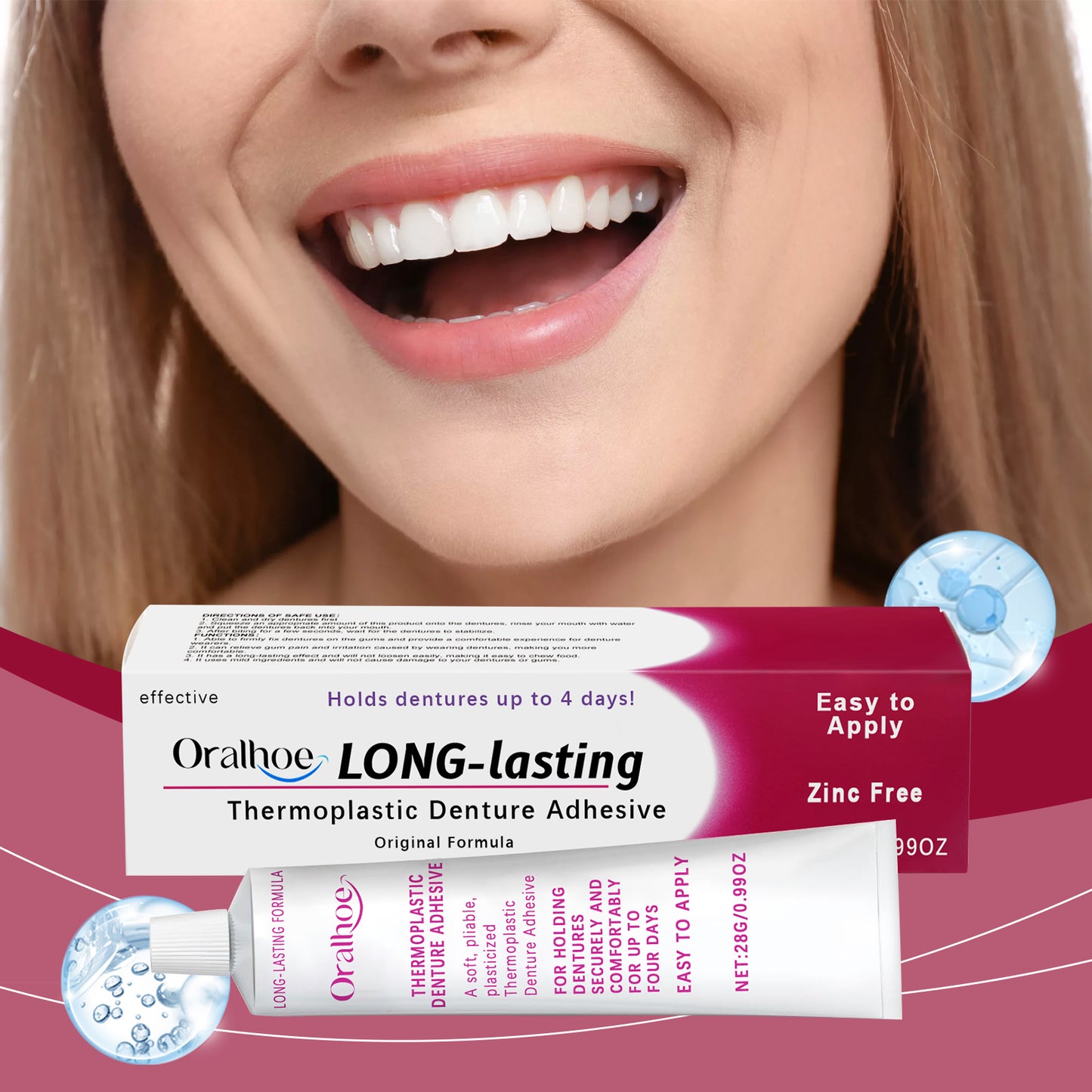 Denture Adhesive 28g - Strong Oral Bonding for Secure Fit
