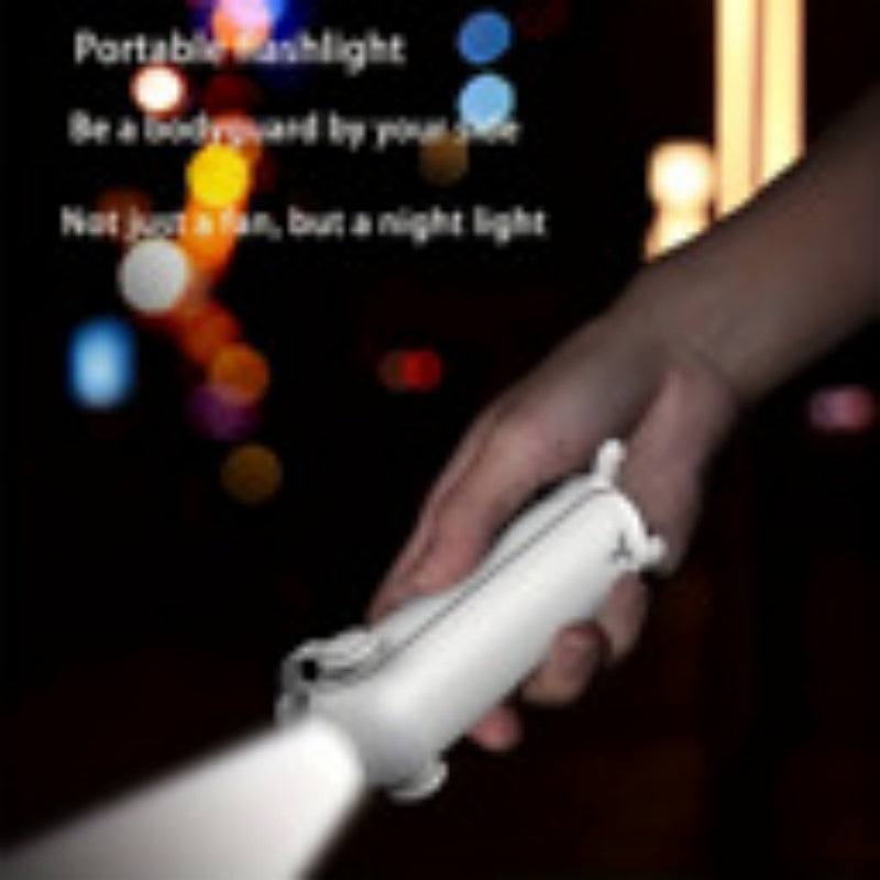 Portable Folding Handheld Fan with USB Power Bank & Flashlight - 3-in-1 Mini Fan