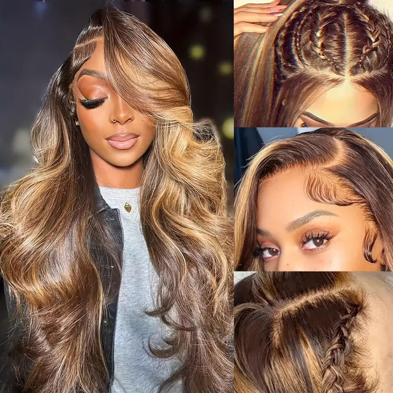 Front Lace Wig for Women Highlight Gradient Big Wave Style - Multiple Colors & Lengths