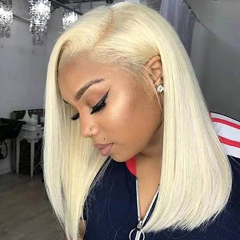Short Straight Hair Wig with Bangs - Dye-Resistant Synthetic Hair Hood