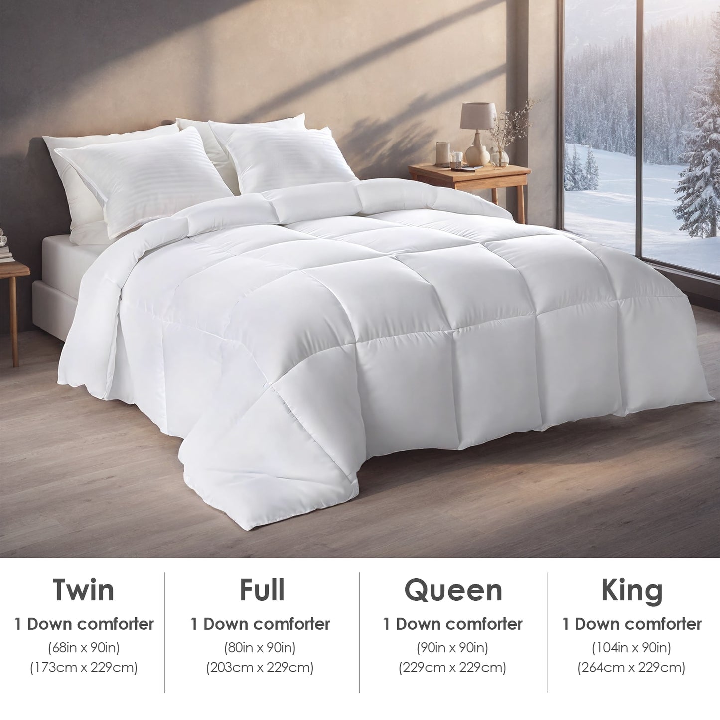 Luxury White Checkered Quilted Duvet Set - Winter-Weight Comfort