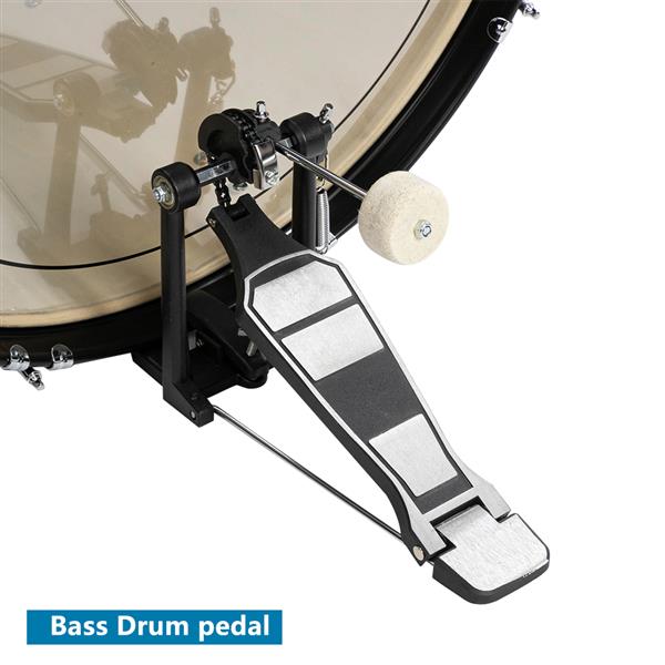 22-Inch 5-Piece Black Drum Set with Double-Layer Oil Skins