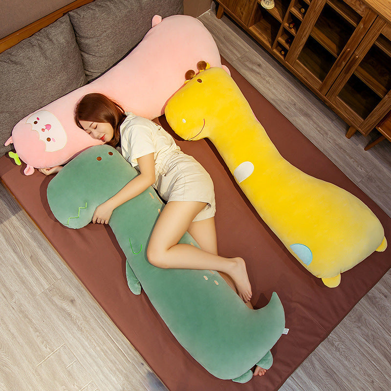 Kids Dinosaur Plush Pillow Bed Leg Clamp Toy - Soft Sleep Cushion for Kids