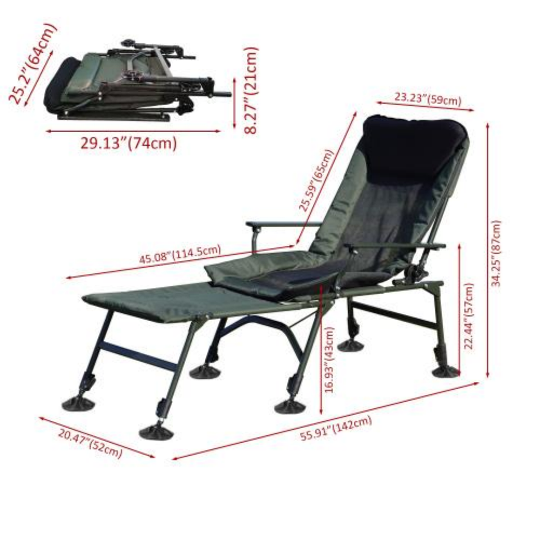 Portable Camping Lounge Chair with Detachable Footrest