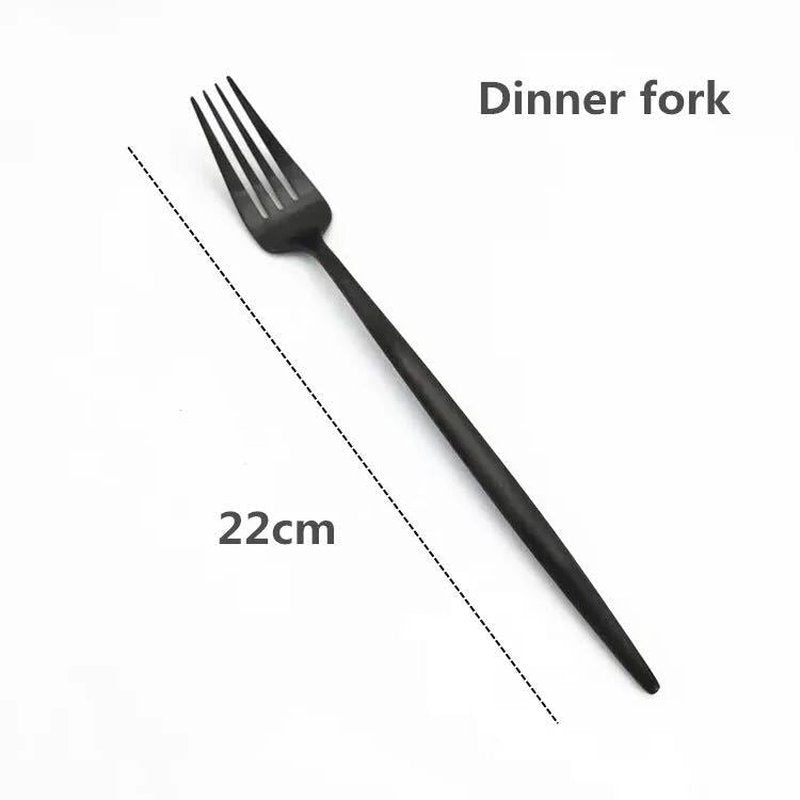 Stainless Steel Dinnerware Set 12-Piece Black Flatware Cutlery Set