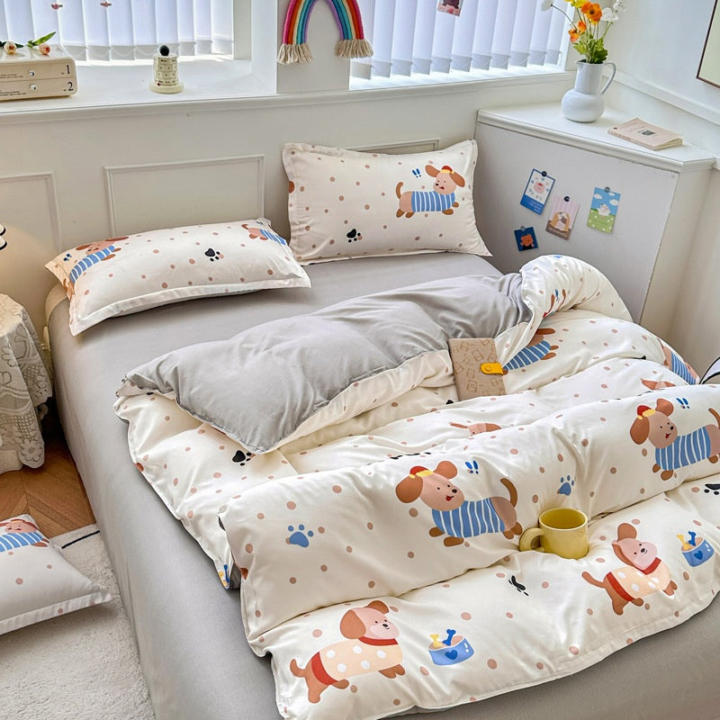 Pure Cotton Bed Sheets Set Minimalist Soft Bedding for Home