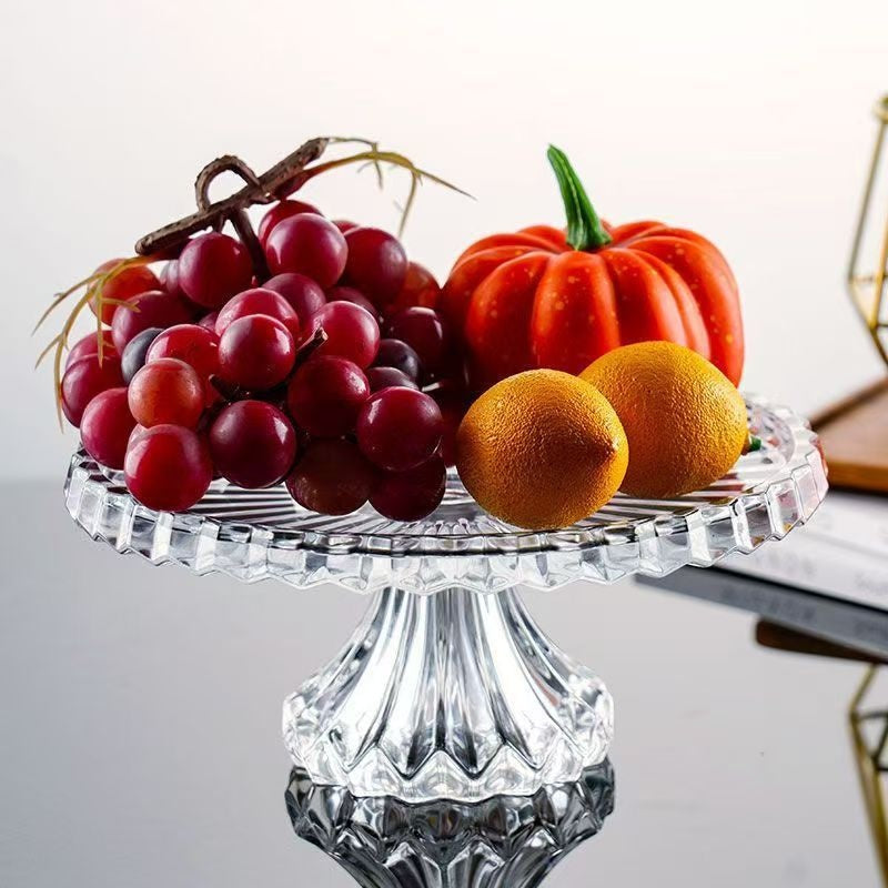 Elevated Glass Fruit and Candy Tray - Modern Minimalist Home Storage