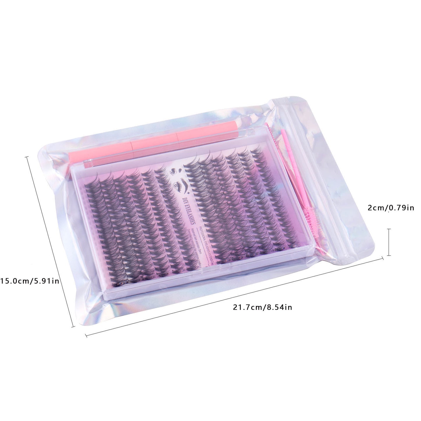 240 Segmented False Eyelash Clusters - 12 Rows of 30D and 40D Mix