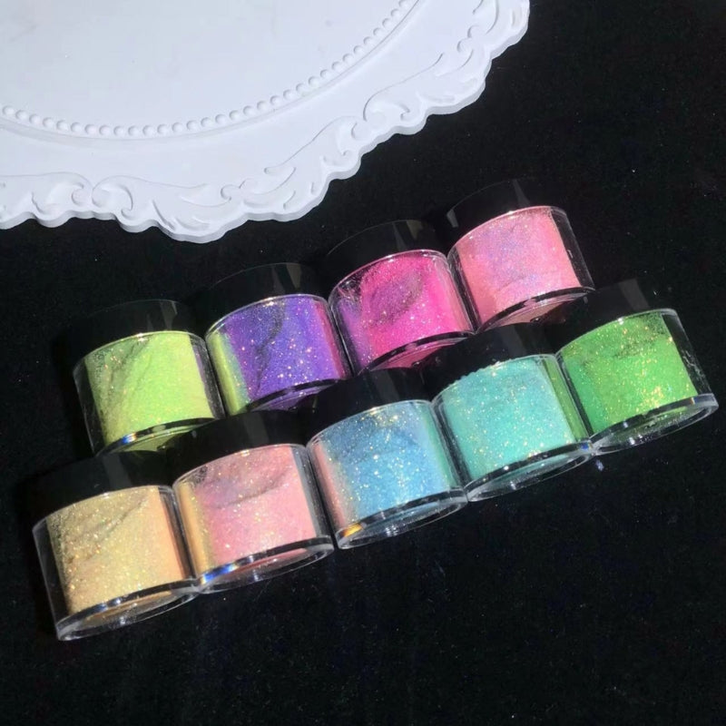 Diamond Stone Powder Nail Art Kit - 9 Color Glitter Set