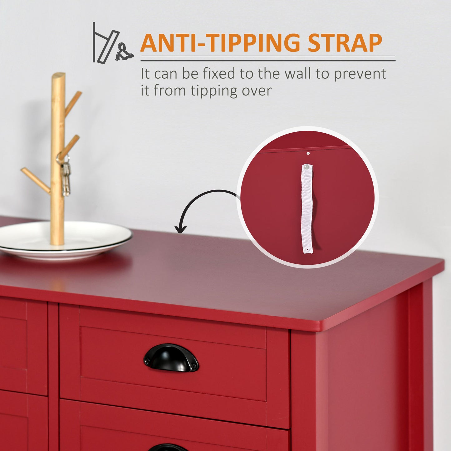 Sideboard Buffet Cabinet with Storage, Modern Coffee Bar 4 Drawers