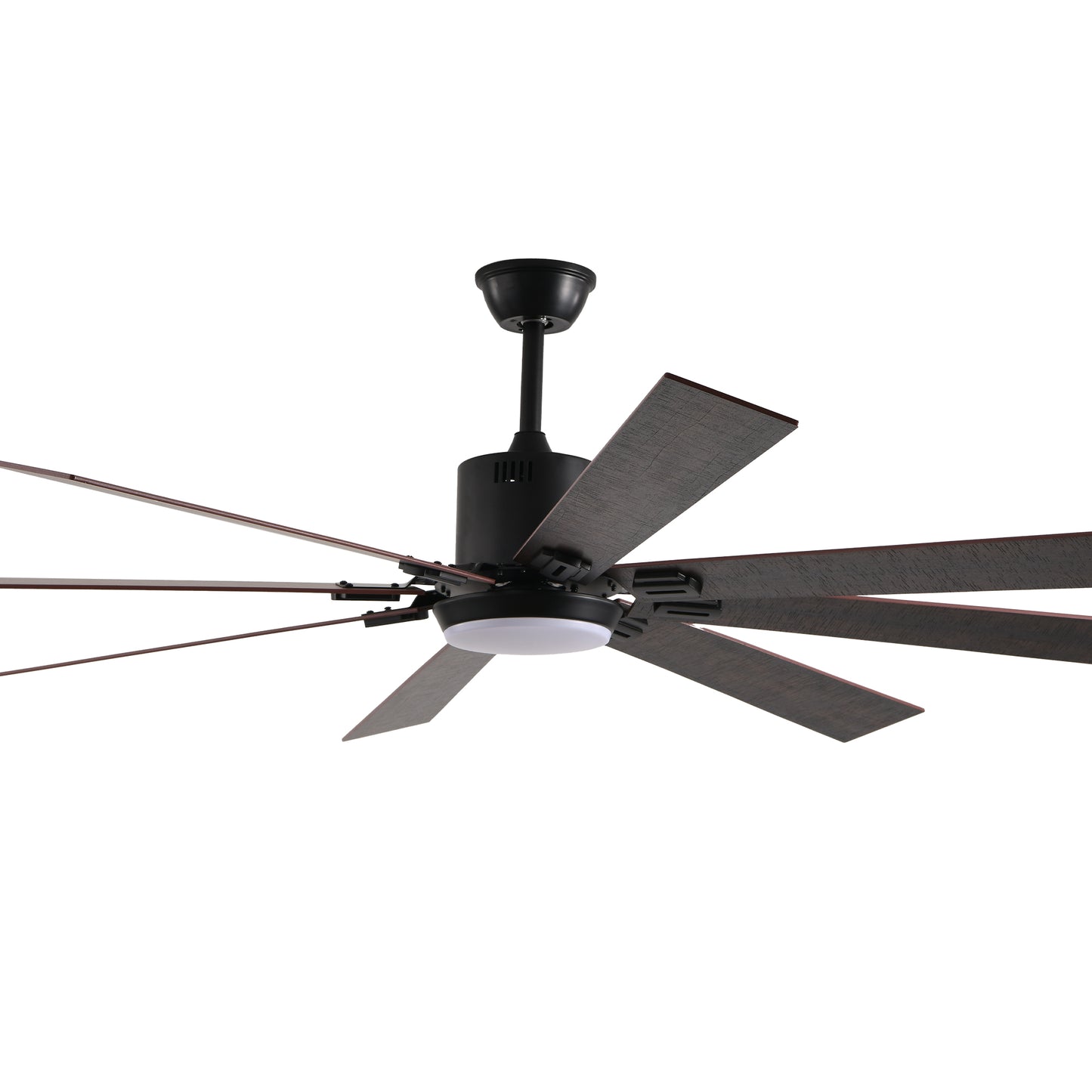 72-Inch Walnut LED Ceiling Fan with Remote Control & 8 Blades