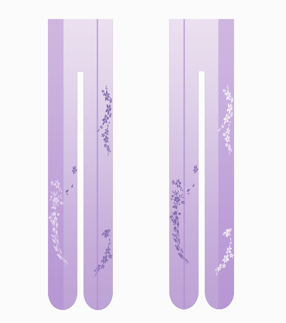 Purple Floral Silk Stockings for Women - Slimming and Shaping Tights