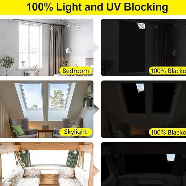 Waterproof UV-Resistant Roller Blinds for Home & Office Black 30x180cm-120x180cm