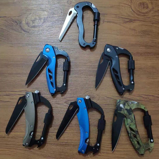 Outdoor Five-in-One Aluminum Alloy Stainless Steel Tool with Carabiner