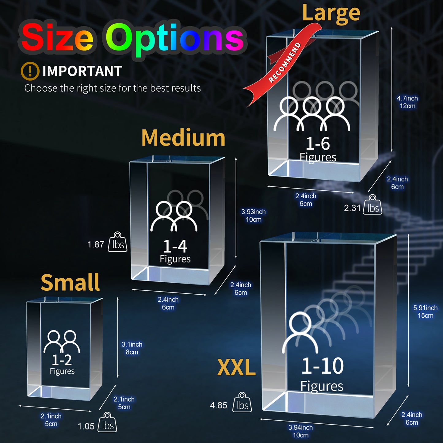 Personalized 3D Crystal Photo Cube - Custom Engraved Keepsake