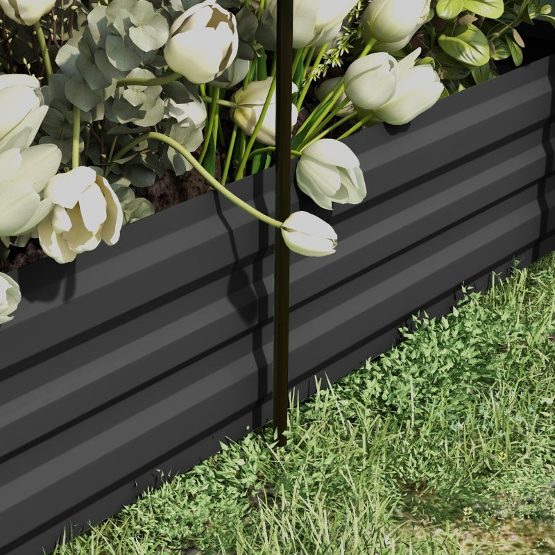 Galvanized Steel Planter Box With Crop Cage And Shade Cloth, Raised